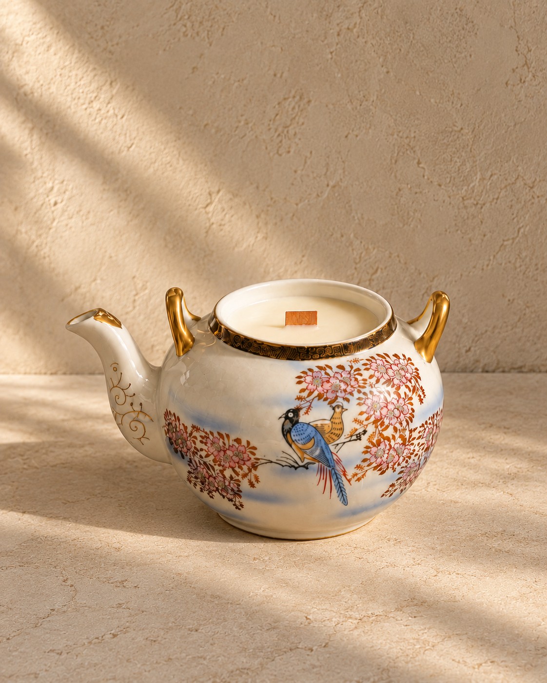 Japanese bird & blossom teapot