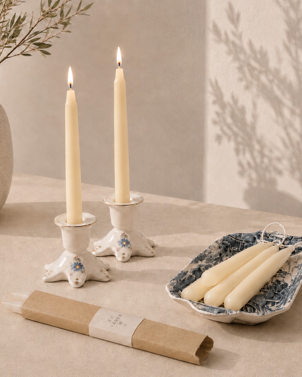 Hand-Dipped Shabbat Candles