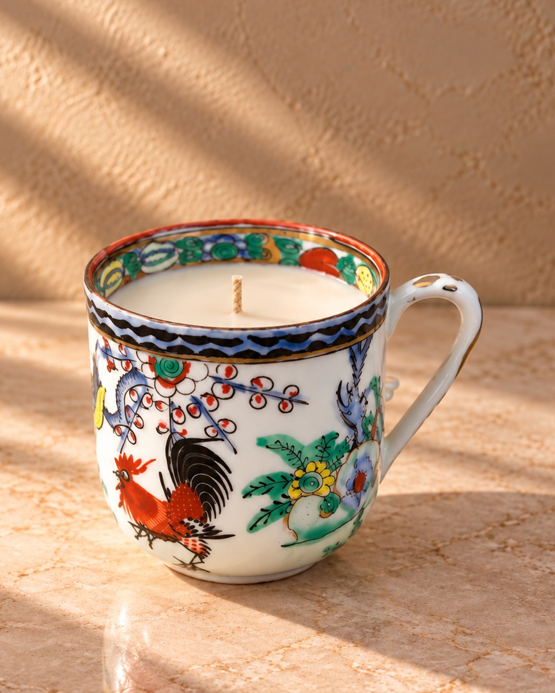 Fine Chinese rooster teacup