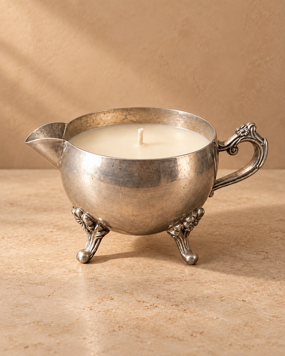 Silver-plated footed creamer